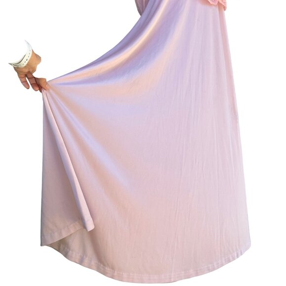 Vintage Eve of MIlady Lavender 70s 80s Satin Lace Cover Prom Bridesmaid Dress Si - Picture 6 of 13